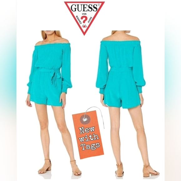 NWT/GUESS • Mellie Off-The-Shoulder Romper • Size SMALL - Picture 1 of 8